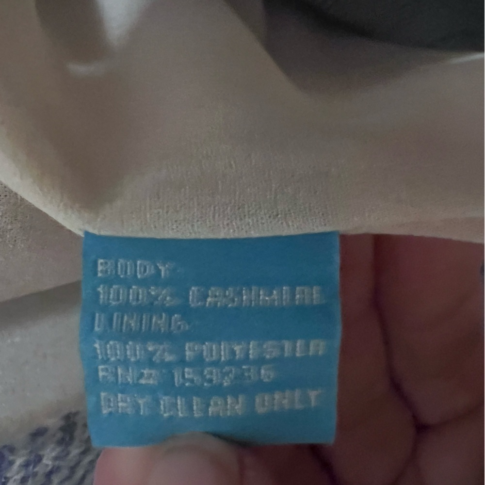 J. McLaughlin blue white herringbone cashmere jacket Sz Small - Picture 5 of 5